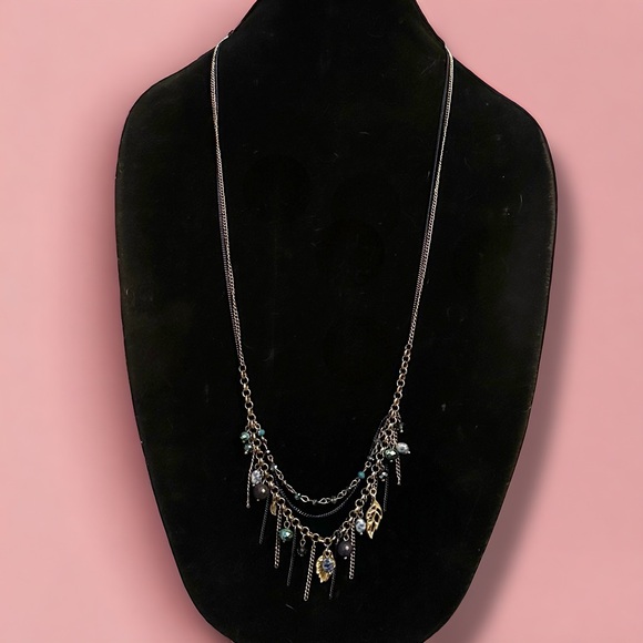 Jewelry - Long multi chain dangle bead/charm swag necklace